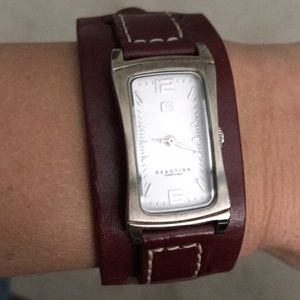 REACTION by Kenneth Cole red leather women’s watch